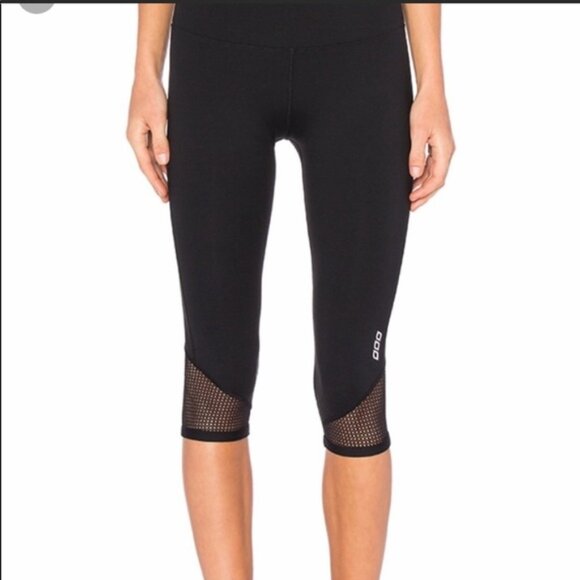 Lorna Jane Mesh Capri Yoga Workout Leggings -‎ Small - Black - Picture 1 of 7